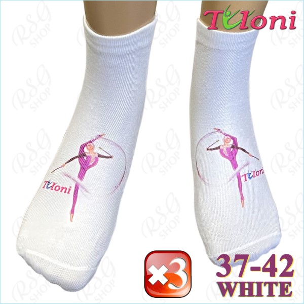 3 x Socks Tuloni mod. Long-Tail Size 37-42 col. White Art. THS1101-3W-37